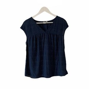 GAP Navy Blue Short Sleeve V Neck Babydoll Size M